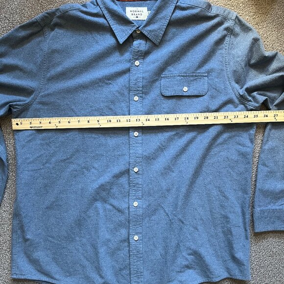 The Normal Brand Men’s Chamois Woven Button Front Shirt Blue | Sz XXL - Picture 5 of 9